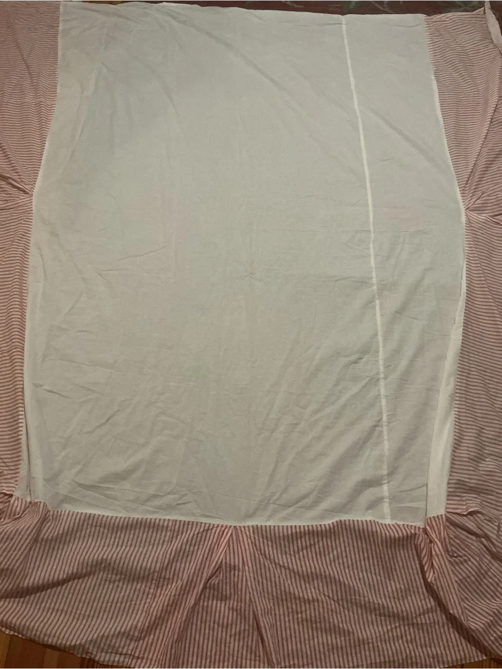 Vintage 100% Cotton Ticking Bedskirt